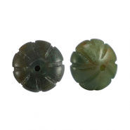 Natuursteen kralen agaat  bloem Multicolour green orange