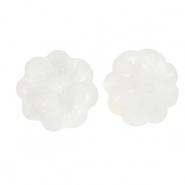 Natuursteen kralen glas bloem Transparent white