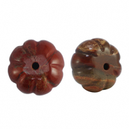 Natuursteen kralen jaspis bloem Red-brown