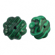 Natuursteen kralen calciet bloem Green-black