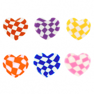 Polymeer kraal heart Multicolor
