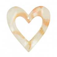 Hangers van resin heart Copper orange