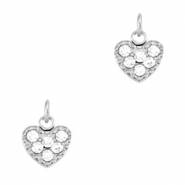 Bedels van Stainless steel Roestvrij staal (RVS) heart Silver