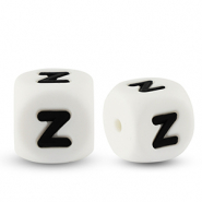 Letterkralen van siliconen  Z White-black