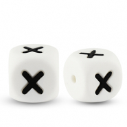 Letterkralen van siliconen  X White-black