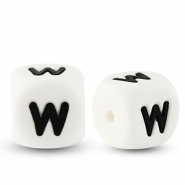 Letterkralen van siliconen  W White-black