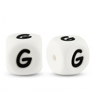 Letterkralen van siliconen  G White-black