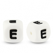 Letterkralen van siliconen  E White-black