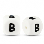 Letterkralen van siliconen  B White-black