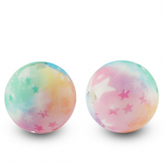 Siliconen kralen 15mm rond star Multicolor