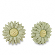 Siliconen kralen bloem Sage green