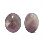 Bedels natuursteen amethist ovaal Purple-yellow