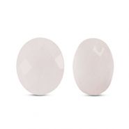 Bedels natuursteen rozenkwarts ovaal Light pink