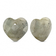 Bedels natuursteen glas hart Light gray