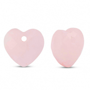 Bedels natuursteen glas hart Pink