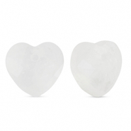 Bedels natuursteen glas hart White