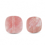 Kralen natuursteen glas vierkant Pink