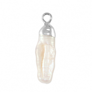 Zoetwater parels bedel tooth Silver-Natural white