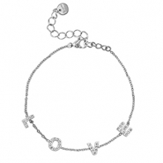 Armbanden van Stainless steel Roestvrij staal (RVS) ''LOVE'' Silver