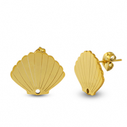 Oorbellen van Stainless steel Roestvrij staal (RVS) shell Gold