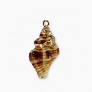 Schelp hanger special Brown-gold