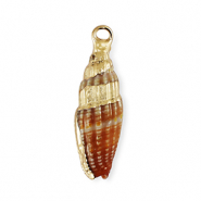 Schelp hanger special Multicolour red brown-gold