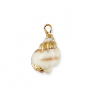 Schelp hanger special Brown-gold