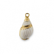 Schelp hanger special Creamy white-gold