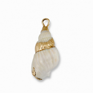 Schelp hanger special Creamy white-gold