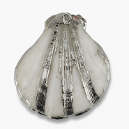 Schelp hanger special Scallop Ivory copper brown-silver