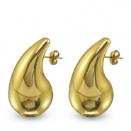 Oorbellen / oorstekers van Stainless steel Roestvrij staal (RVS) drop Gold