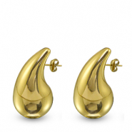 Oorbellen / oorstekers van Stainless steel Roestvrij staal (RVS) drop Gold