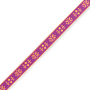 Tekstlint flowers Neon purple-orange
