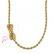 Kettingen van Stainless steel Roestvrij staal (RVS) twisted Gold
