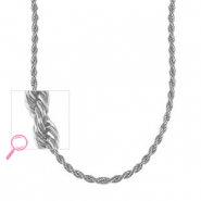 Kettingen van Stainless steel Roestvrij staal (RVS) twisted Silver