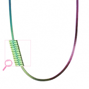 Kettingen van Stainless steel Roestvrij staal (RVS) snake Purple green-AB coating