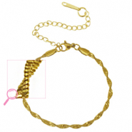 Armbanden van Stainless steel Roestvrij staal (RVS) twisted Gold
