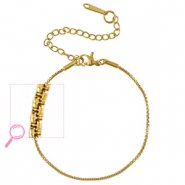 Armbanden van Stainless steel Roestvrij staal (RVS) Gold