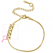 Armbanden van Stainless steel Roestvrij staal (RVS) snake Gold