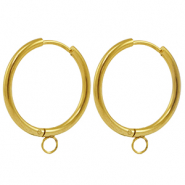 Oorbellen van Stainless steel Roestvrij staal (RVS) creolen 22mm Gold