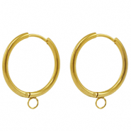 Oorbellen van Stainless steel Roestvrij staal (RVS) creolen 20mm Gold