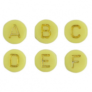 Acryl letterkralen mix Yellow-gold