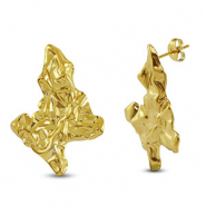 Oorbellen van Stainless steel Roestvrij staal (RVS) oorstekers Gold