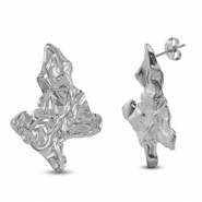 Oorbellen van Stainless steel Roestvrij staal (RVS) oorstekers Silver