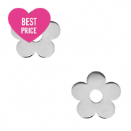 Bedels van Stainless steel Roestvrij staal (RVS) flower Silver