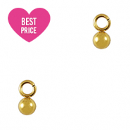 Bedels van Stainless steel Roestvrij staal (RVS) ball 3mm Gold