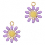 Basic quality metaal bedel flower Goud-paars