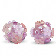 Kralen van acryl flower Purple-pink