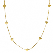 Kettingen van Stainless steel Roestvrij staal (RVS) hearts Gold