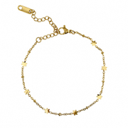 Armbanden van Stainless steel Roestvrij staal (RVS) flower Gold